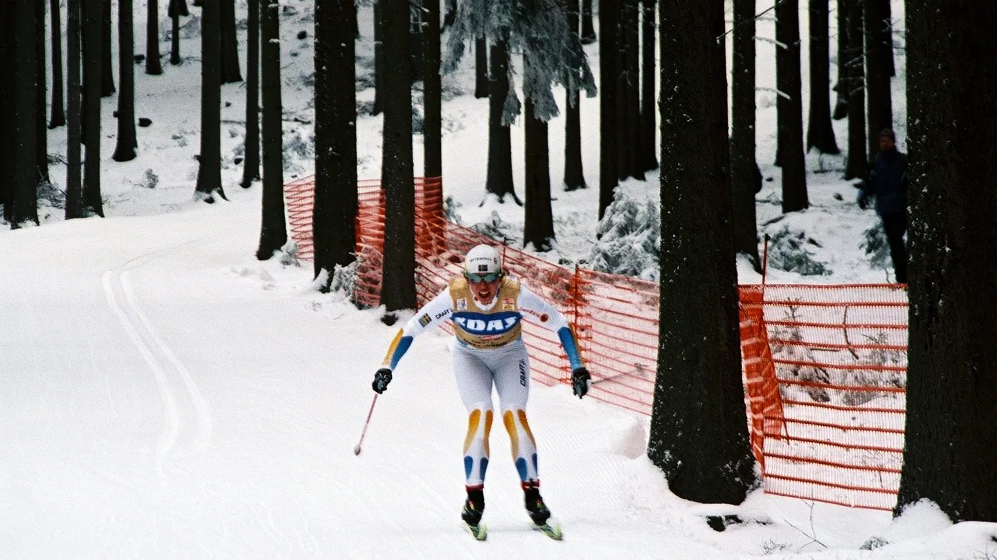 Charlotte Kalla på 10 kilometer klassisk stil i Tour de Ski 2008 i Nové Město.